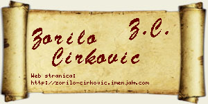 Zorilo Ćirković vizit kartica